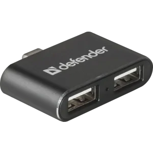 Hub Usb Defender Quadro Dual 2xUsb TypeC- Micro Usb 0.5A Negru