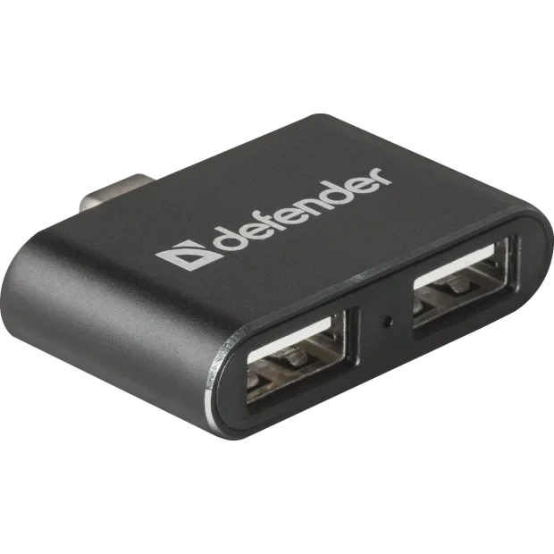 Hub Usb Defender Quadro Dual 2xUsb TypeC- Micro Usb 0.5A Negru