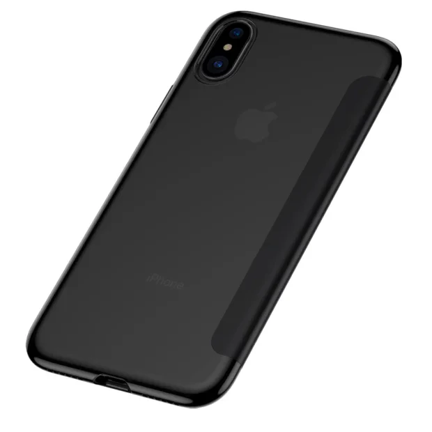 Husa 360 iPhone XS Translucent View, Baseus Neagra