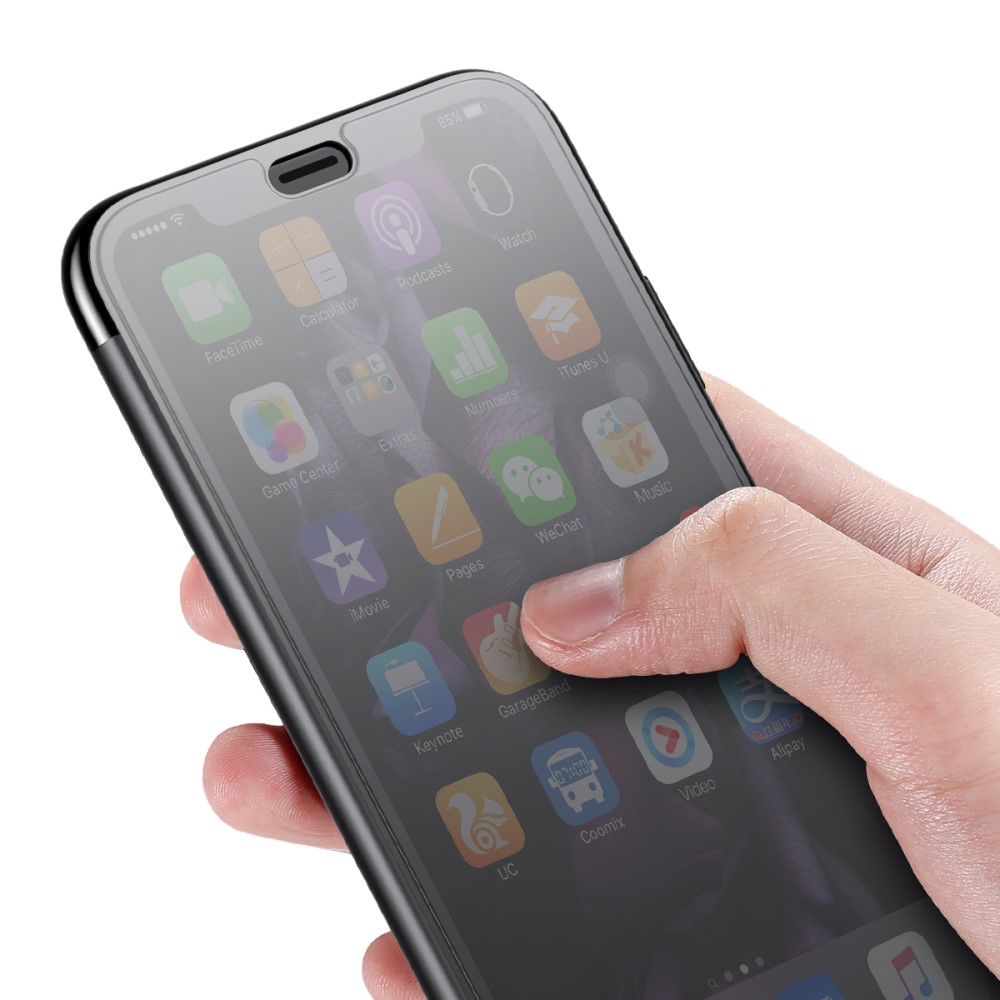 Husa 360 iPhone XS Max 6.5'' Translucent View, Baseus, Neagra thumb