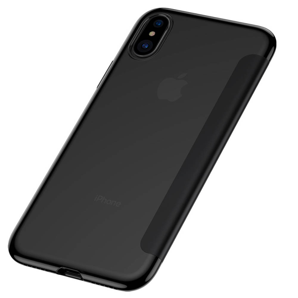 Husa 360 iPhone XS Max 6.5'' Translucent View, Baseus, Neagra thumb