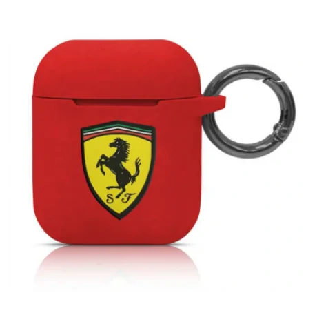Husa Airpods Ferrari Silicone FESACCSILSHRE pentru Airpods 1/2 Red