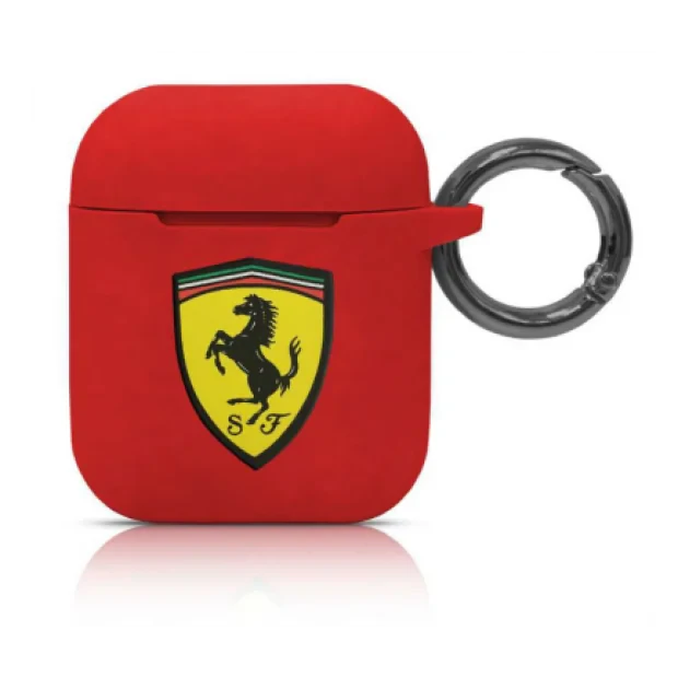 Husa Airpods Ferrari Silicone FESACCSILSHRE pentru Airpods 1/2 Red