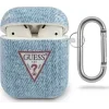 Husa Airpods Guess Denim Triangle pentru Airpods 1/2 Light Blue