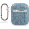 Husa Airpods Guess Denim Triangle pentru Airpods 1/2 Light Blue