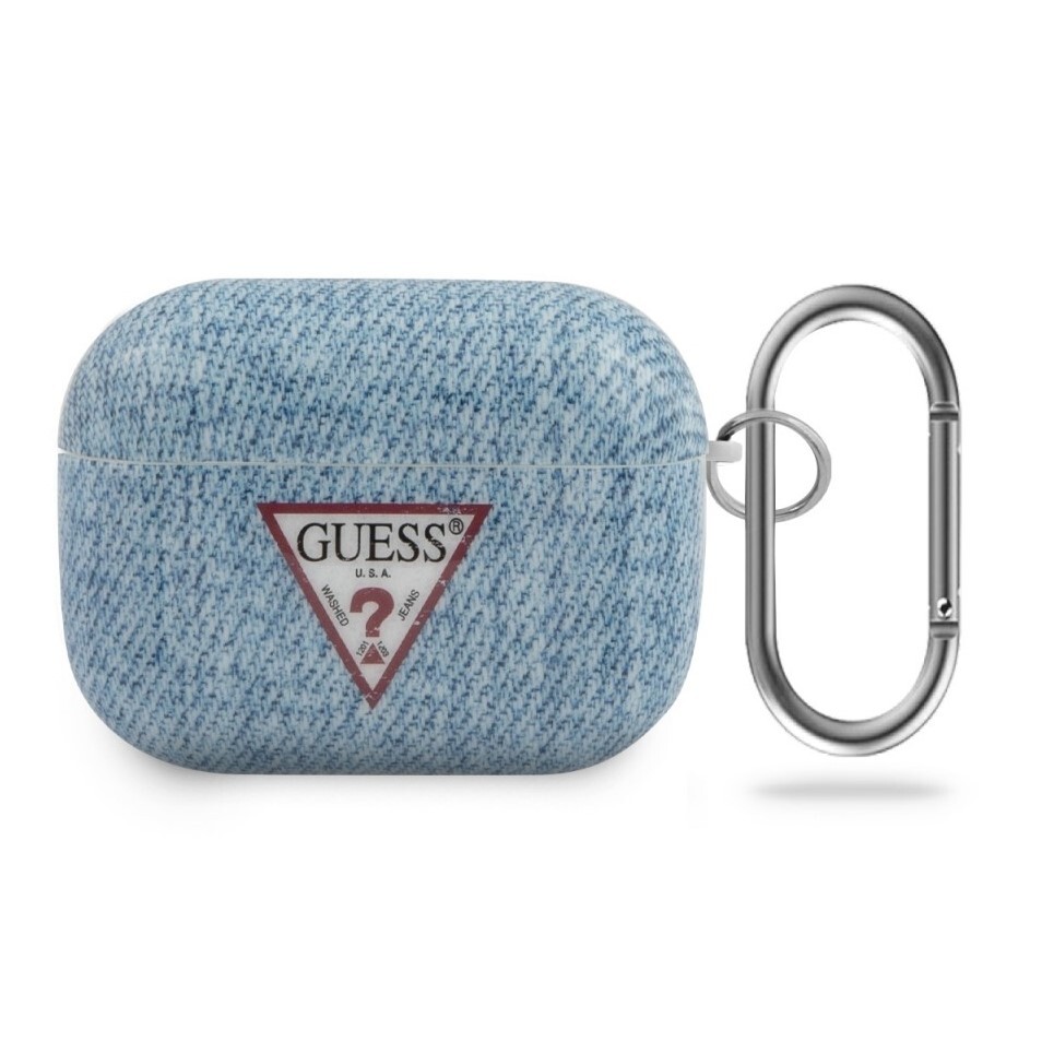 Husa Airpods Guess Denim Triangle pentru Airpods Pro Light Blue thumb