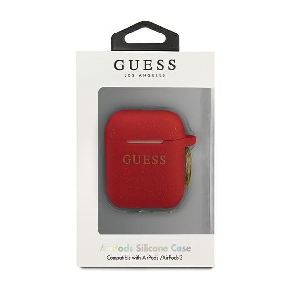 Husa Airpods Guess Silicone pentru Airpods 1/2 Red thumb
