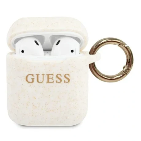 Husa Airpods Guess Silicone pentru Airpods 1/2 White