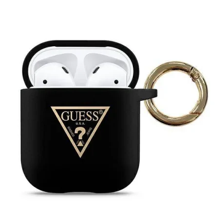 Husa Airpods Guess Silicone Triangle pentru Airpods 1/2 Black