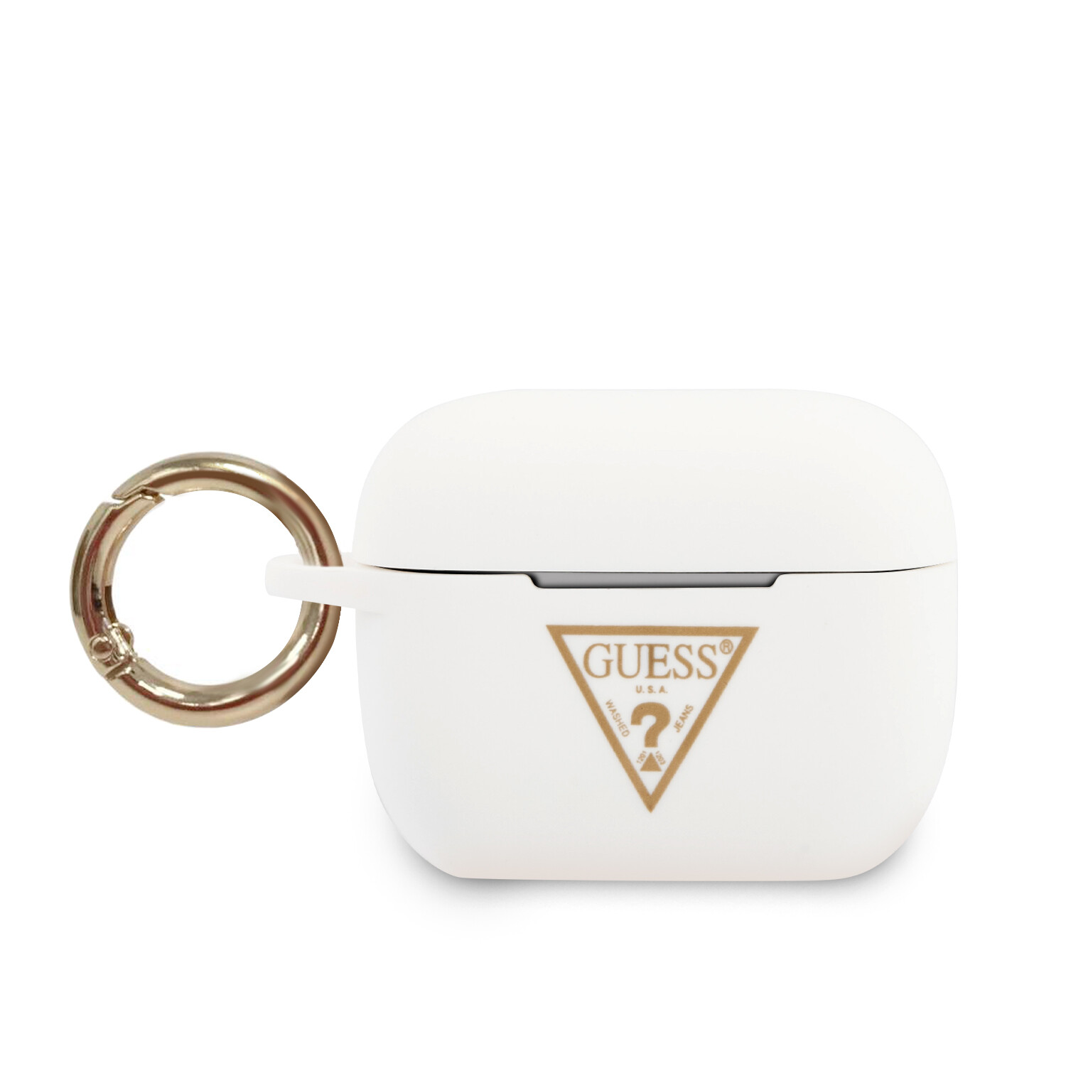 Husa Airpods Guess Silicone Triangle pentru Airpods Pro White thumb