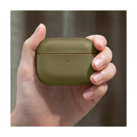 Husa Airpods Leather Uniq Terra pentru Apple Airpods Pro Kaki
