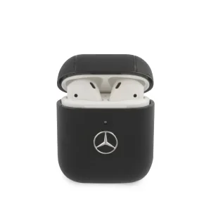 Husa Airpods Mercedes Leather pentru Airpods 1/2 Blak