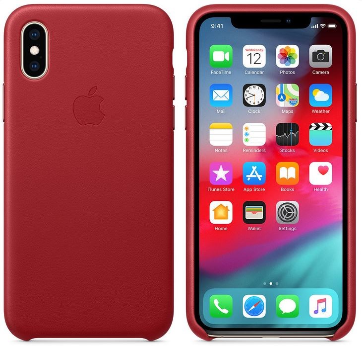 Husa Apple Leather Cover pentru iPhone X/XS Red thumb