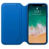 Husa Book Apple Folio Leather pentru iPhone X Blue