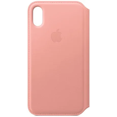 Husa Book Apple Folio Leather pentru iPhone X Pink