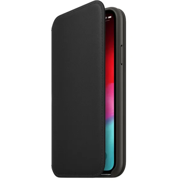 Husa Book Apple Leather Folio pentru iPhone XS Black