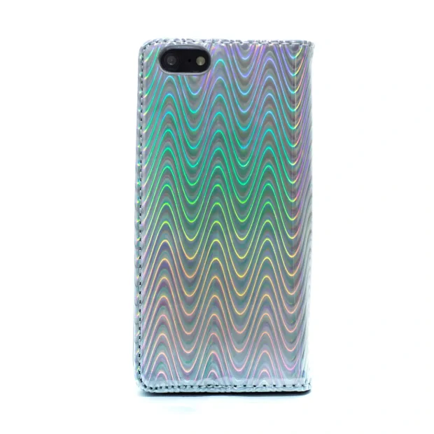 Husa Book Fashion iPhone 7/8/SE 2, Argintie Disco