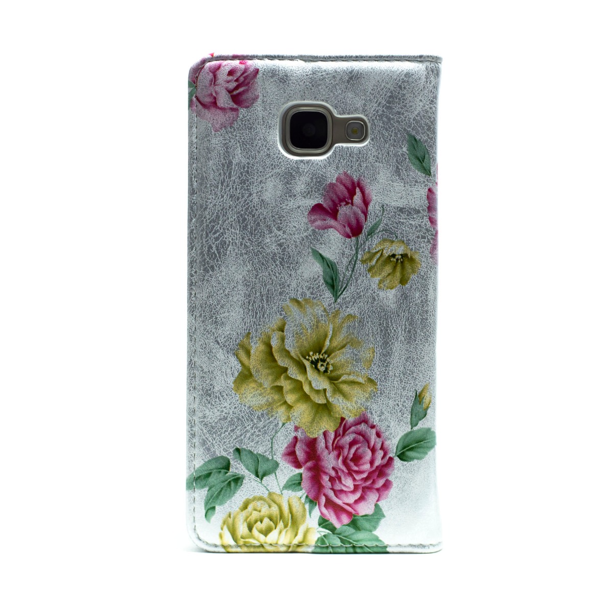 Husa Book Fashion Samsung Galaxy A5 2016, Argintie model floral thumb