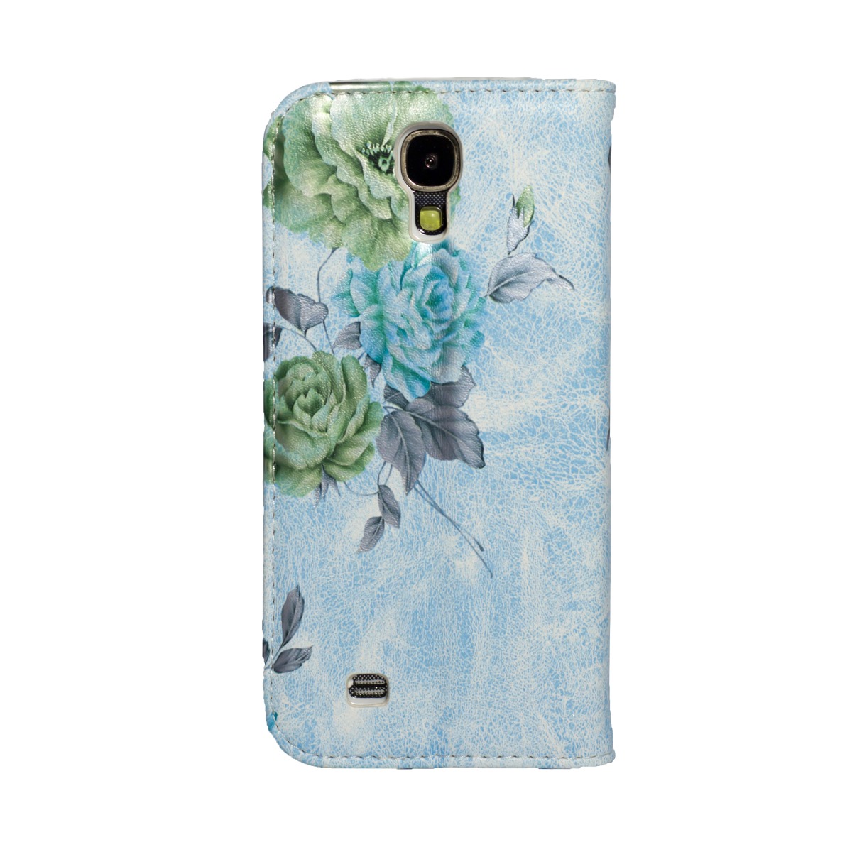 Husa Book Fashion Samsung Galaxy S4, Albastra model flori thumb