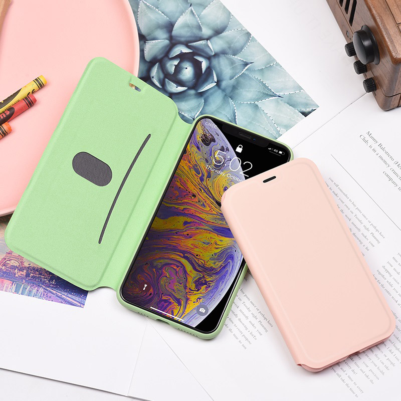 Husa Book Hoco Colorful Silicon pentru iPhone X/XS Roz thumb