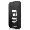 Husa Book Karl Lagerfeld Saffiano K&amp;C Heads pentru iPhone 12/12 Pro Black