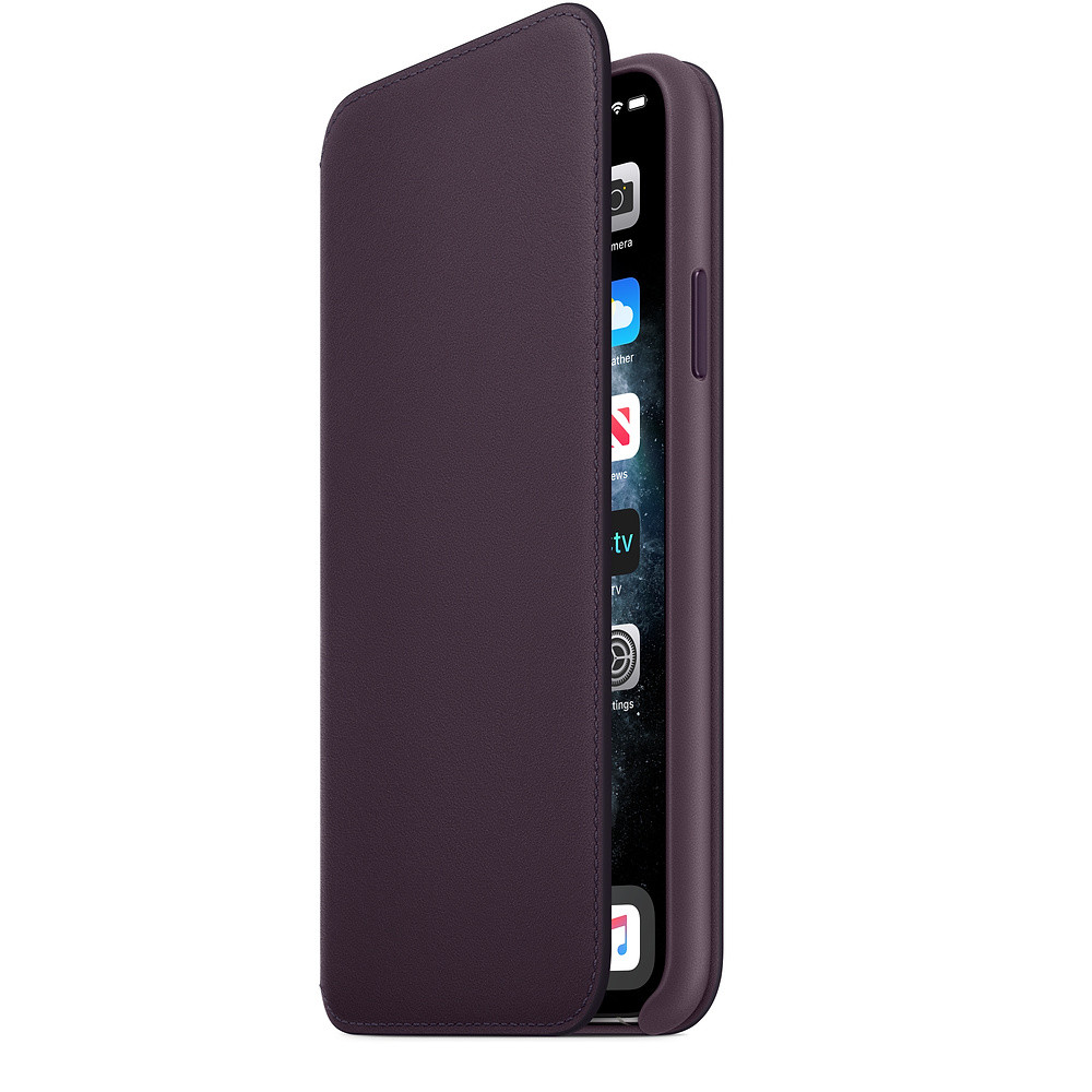 Husa Book Leather Folio Apple pentru iPhone 11 Pro Max Mov Vanata thumb