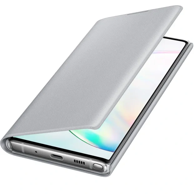 Husa Book Led Samsung pentru Samsung Galaxy Note 10 Argintiu