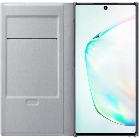 Husa Book Led Samsung pentru Samsung Galaxy Note 10 Argintiu