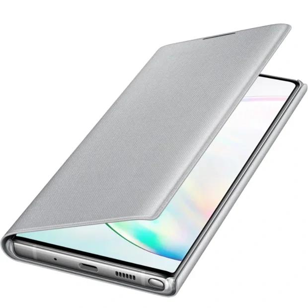 Husa Book Led Samsung pentru Samsung Galaxy Note 10 Plus Argintiu