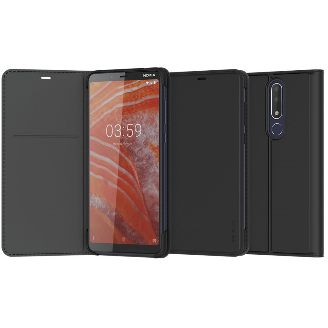 Husa Book Nokia Flip pentru Nokia 3.1 Plus Negru thumb