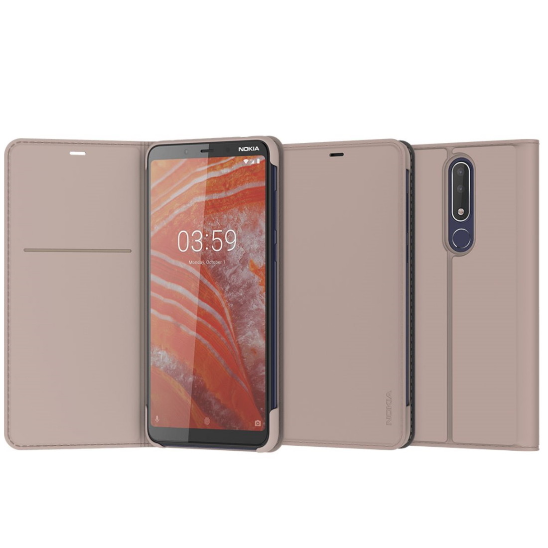 Husa Book Nokia Flip pentru Nokia 3.1 Plus Nude thumb