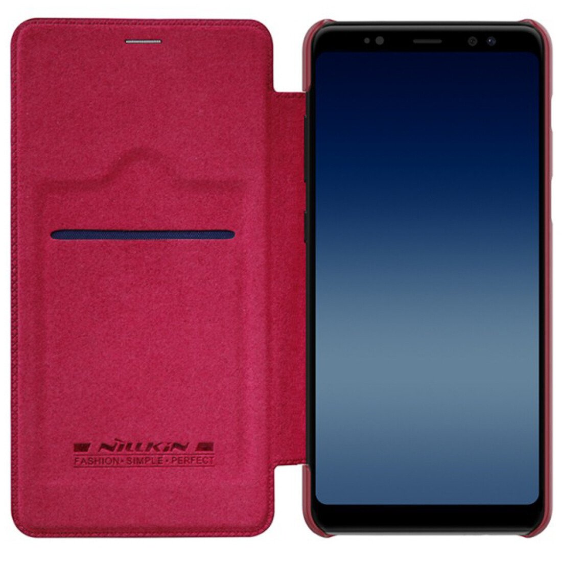 Husa Book Samsung Galaxy A8 2018, Nillkin Rosu Qin thumb
