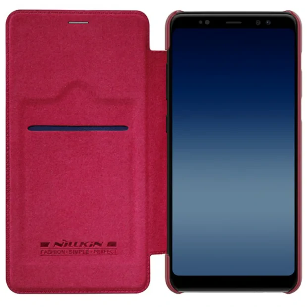 Husa Book Samsung Galaxy A8 2018, Nillkin Rosu Qin