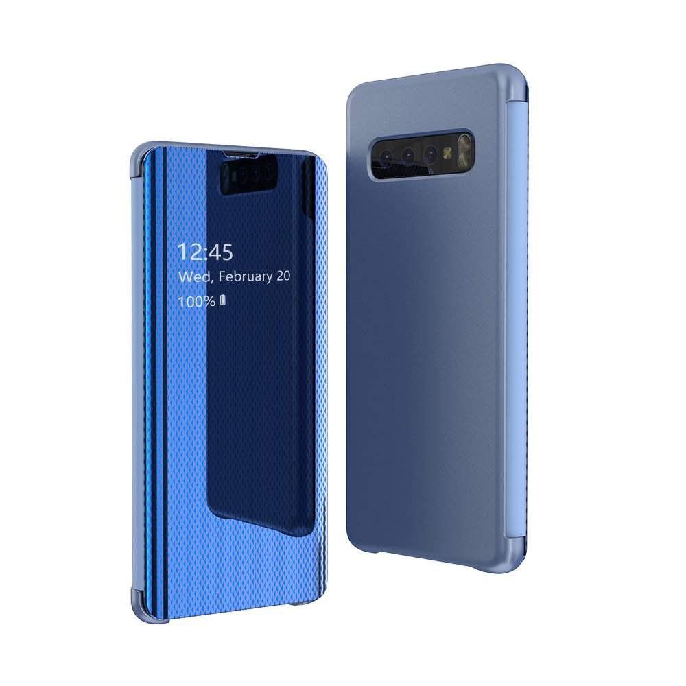 Husa Book Samsung Galaxy S10 Plus Blue Flip View Cover thumb