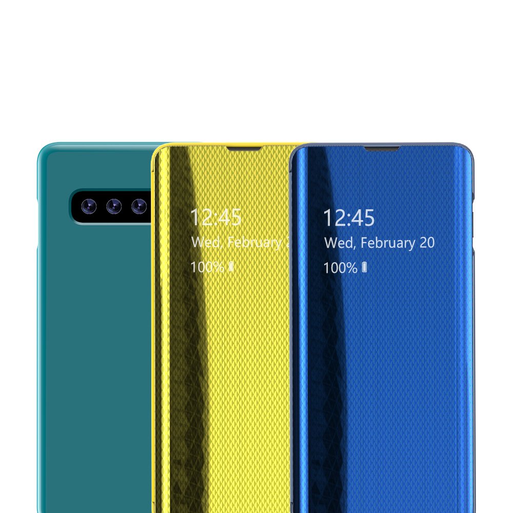 Husa Book Samsung Galaxy S10 Plus Green Flip View Cover thumb