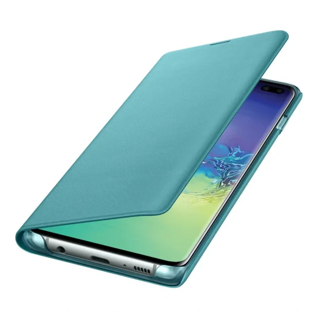 Husa Book Samsung Galaxy S10 Plus Green Led View Cover