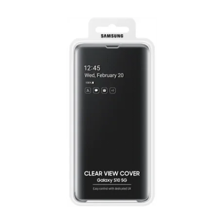 Husa Book Samsung pentru Galaxy S10 Clear View Cover Negru EF-ZG977CBEGWW