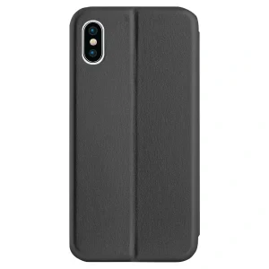 Husa book satinat iPhone X, Contakt Neagra