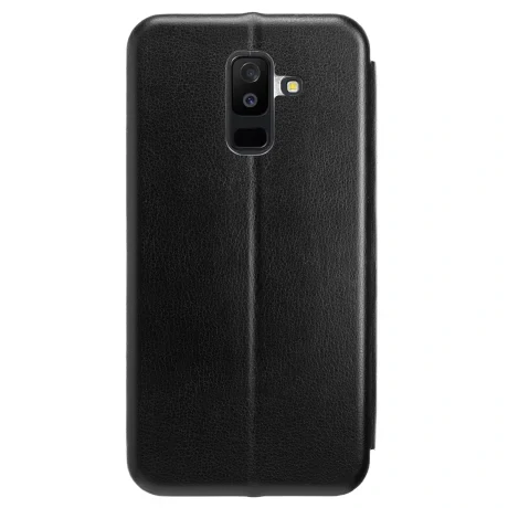Husa book satinat Samsung Galaxy A6 Plus 2018, Contakt Negru