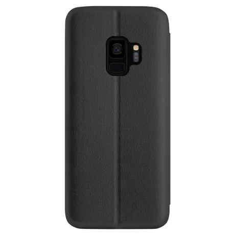 Husa book satinat Samsung Galaxy S9, Contakt Neagra