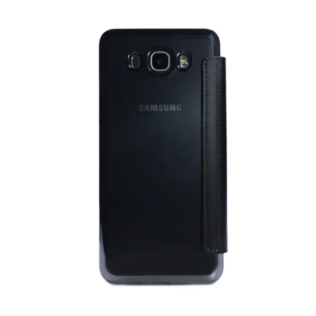 Husa book silicon Samsung Galaxy J7 2016, Contakt Neagra