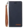 Husa Canvas iPhone X/Xs Stand Wallet Goospery Albastra