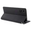 Husa Canvas iPhone X/Xs Stand Wallet Goospery Neagra