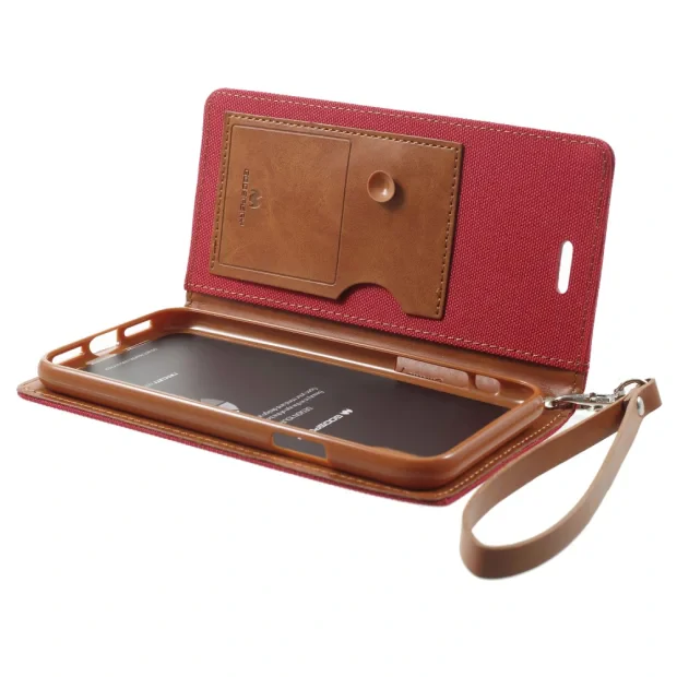 Husa Canvas iPhone X/Xs Stand Wallet Goospery Rosie