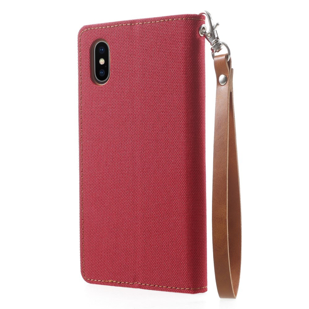 Husa Canvas iPhone X/Xs Stand Wallet Goospery Rosie thumb