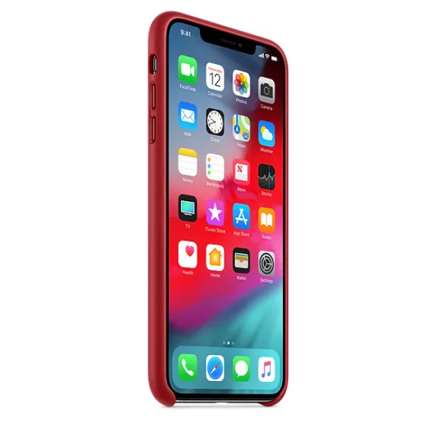 Husa Cover Apple Leather pentru iPhone XS MAX Red