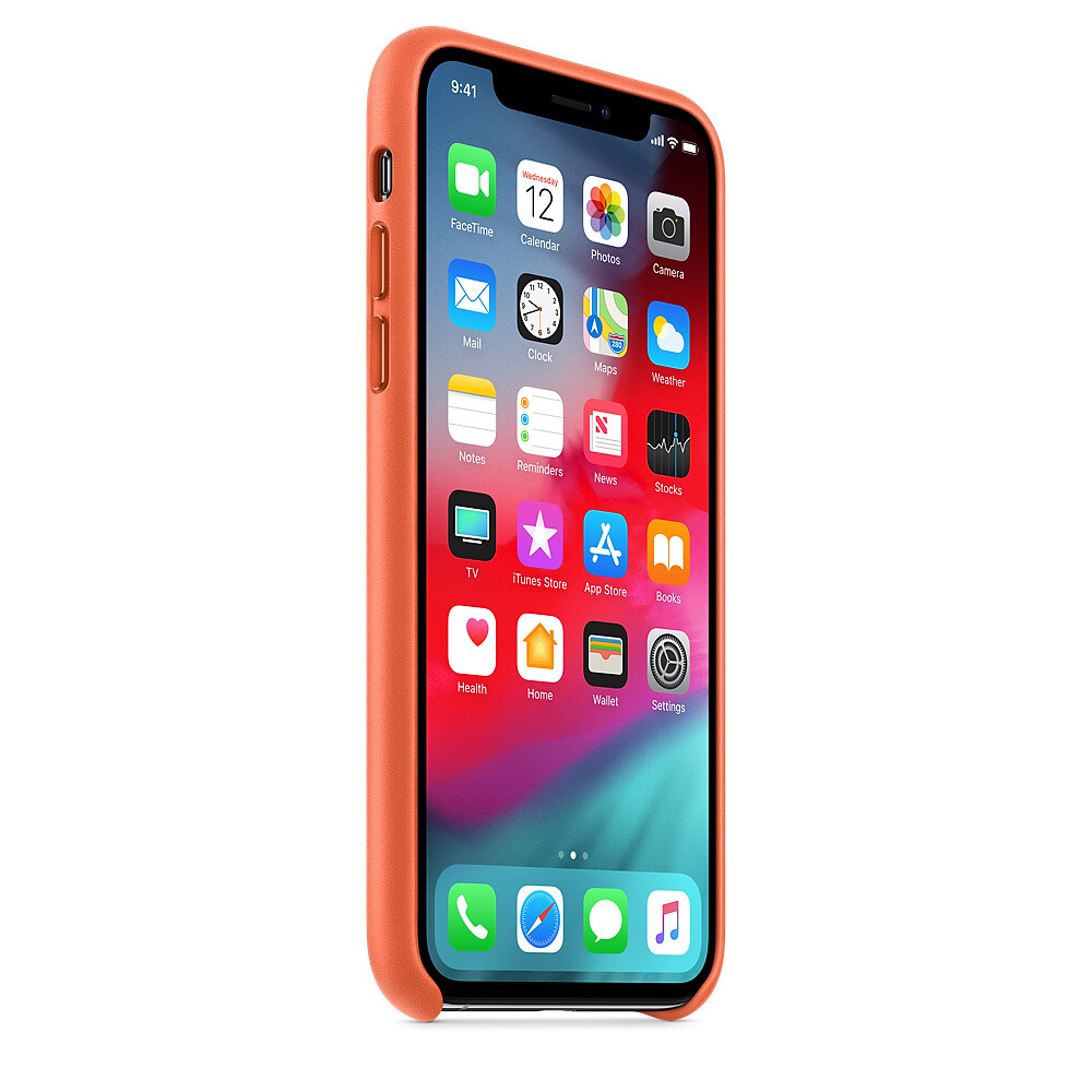 Husa Cover Apple Leather pentru iPhone X/XS Orange thumb