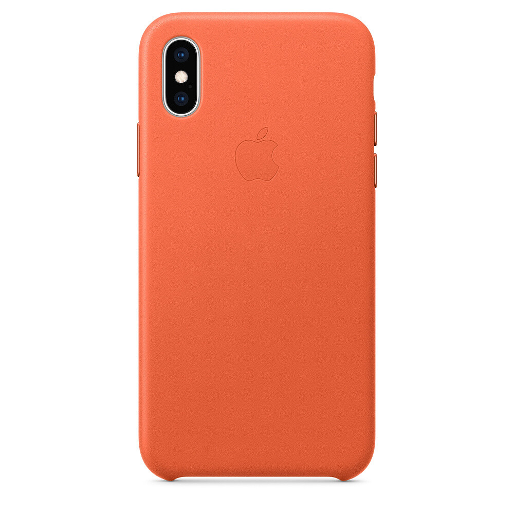 Husa Cover Apple Leather pentru iPhone X/XS Orange thumb