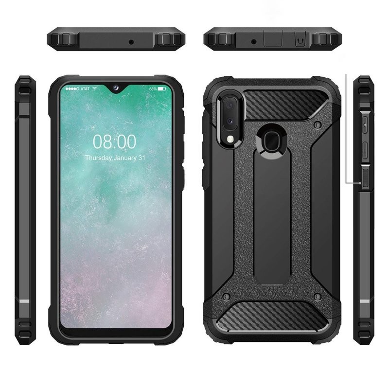 Husa Cover Armor Carbon Pentru Samsung Galaxy A20e Negru thumb