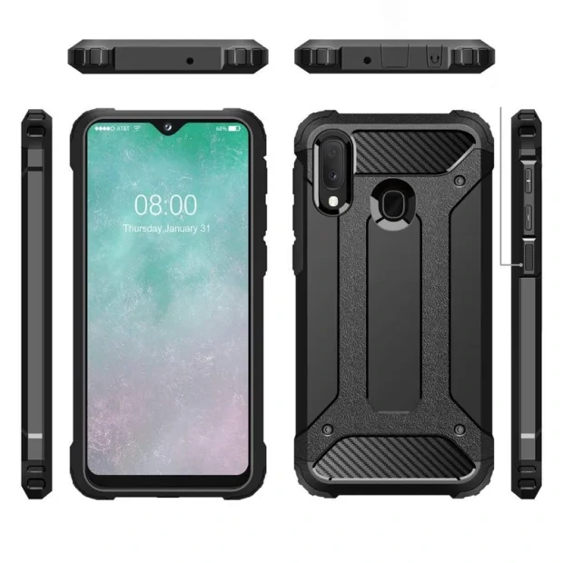 Husa Cover Armor Carbon Pentru Samsung Galaxy A20e Negru